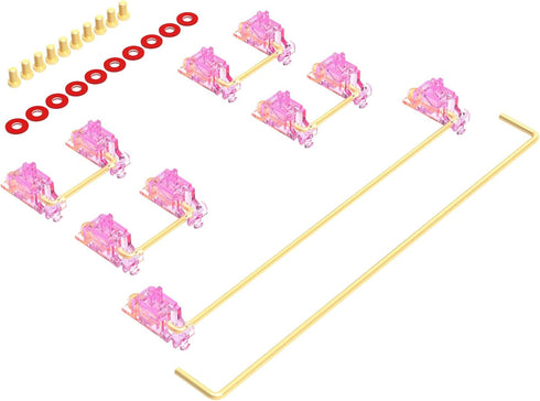 ZugGear DUROCK V2 Screw-in Stabilizers, Miami Vice Pink PCB Mount Stabilizers Mechanical Pink Keyboard Stabilizers V2 (Miami Vice Pink MVP 60/87 K...