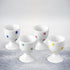 Cinf Ceramic Polka Dots Egg Cup Gift Set of 4 Porcelain Holder Breakfast Boiled Cooking Tools Stable Easy to Clean Childhood Memories Table Decora...
