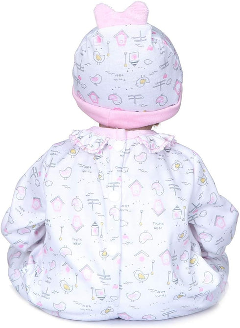 2Pcs Medylove Reborn Baby Dolls Girls Clothes 16-18 inch Newborn Reborn Doll Pink Outfit 17 inch Doll Printed Baby jumpsuit...