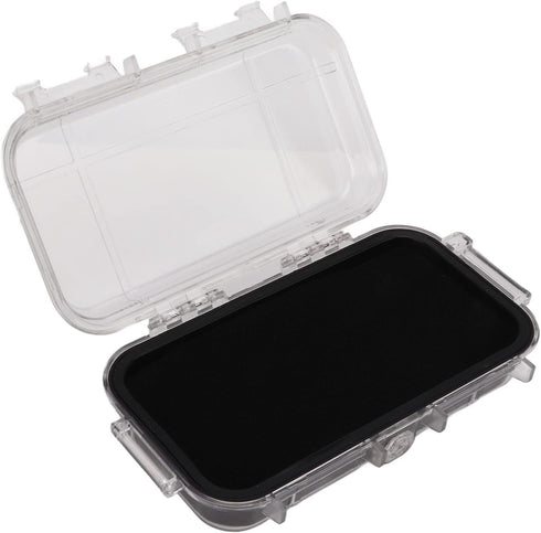 Waterproof Survival Storage Box Plastic Shockproof Box with Shock Absorption Liner Transparent Outdoor Dry Airtight Case for Camping Hiking(Transp...