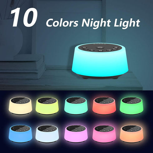 Color Noise Sound Machines with 10 Colors Night Light 25 Soothing Sounds and Sleep White Noise Machine 32 Volume Levels 5 Timers Adjustable Bright...