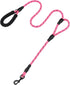 Dog Leash-Heavy Duty Long Dog Leash for Puppy, Small, Medium, and Large Dogs (Pink Rope - Double Handle, 6 Feet)...
