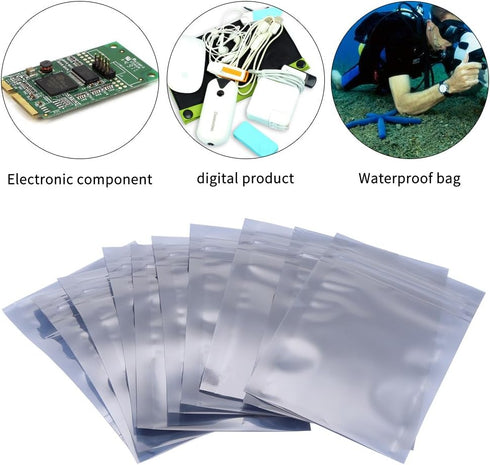 Antistatic Pouch, 100Pcs/set 6x9cm Antistatic Resealable Ziplock Pouch Storage Bag for Electronic Accessories for Batteries Electronic Components...