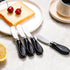 AISBUGUR 4 Pack Stainless Steel Butter Spreader Knife, Butter Knife with White Porcelain Handle, Cheese Butter Spreader Knives for Kitchen, Black...
