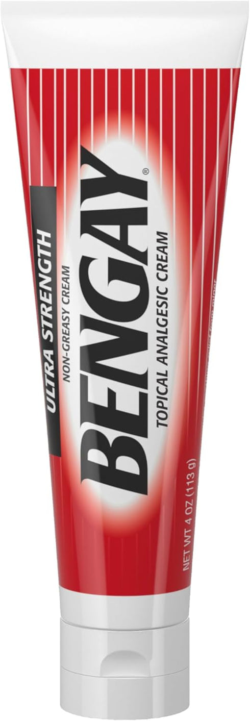 Bengay Ultra Strength Topical Pain Relief Cream, Non-Greasy Topical Analgesic for Minor Arthritis, Muscle, Joint and Back Pain, Camphor, Menthol a...