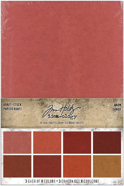 Tim Holtz Kraft-Stock Stack Craft and Hobby, Warm, 8 Colors/3 Each 24,TH94112...