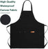 Apron for Men Women with Adjustable Straps and Large Pockets, Canvas Cotton Cooking Kitchen Chef Bib Aprons Waterproof Black...