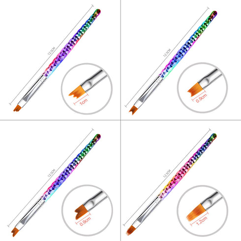 WOKOTO 8 Pcs Ombre Nail Brushes For Acrylic Nails Gradient Painting Brushes Set Uv Gel Flower Drawing Pen Nail Art Brushes For Acrylic Application...