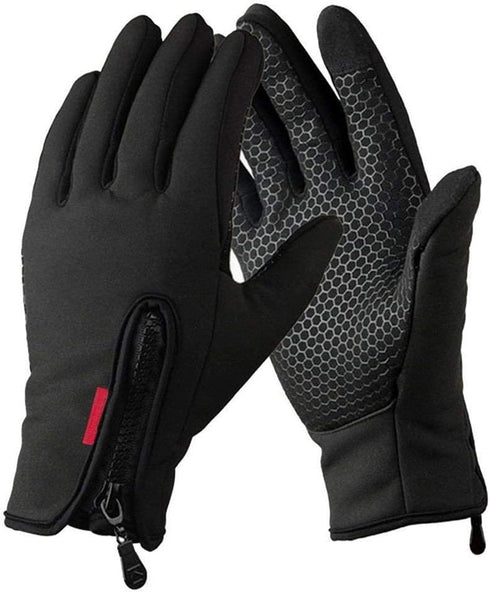 Work Gloves, Touch Screen Flex Grip Winter Gloves, Warm Fleece, Windproof, Outdoor, Black, Medium...
