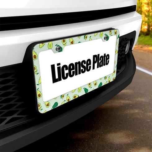 Delerain Green Avocados License Plate Frame, Car Tag Cover Stainless Steel Metal Aluminum Frame for US Standard 2 Flat Holes (Set of 2)...