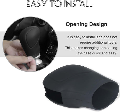 2 PCS Car Shift Cover, Silicone Auto Knob Shift Handle Cover, Comfortable Feeling, Suitable for Most Models (Black)...