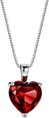 MichooyelS925 3.6 cttw Rhodolite Garnet Pendant Necklace Heart Solitaire Gemstone Sterling Silver Valentine's Day Wedding Birthstone Jewelry For W...