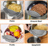 YEVIOR Clip on Strainer for All Pots Pan,Silicone Pasta Strainer Kitchen Gadgets,Collapsible Colander for Noodle,Vegetables,Fruit,Spaghetti (Grey)...