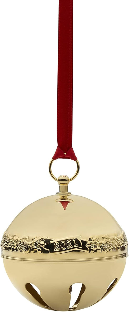 Wallace 32nd Edition 2021 Gold Plated Sleigh Bell Ornament, Gold,Christmas...