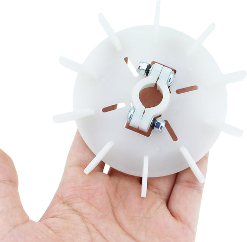 Motor Fan Blade 107x14mm Round Shape White Plastic with 10 Vanes for Motor Spindle...