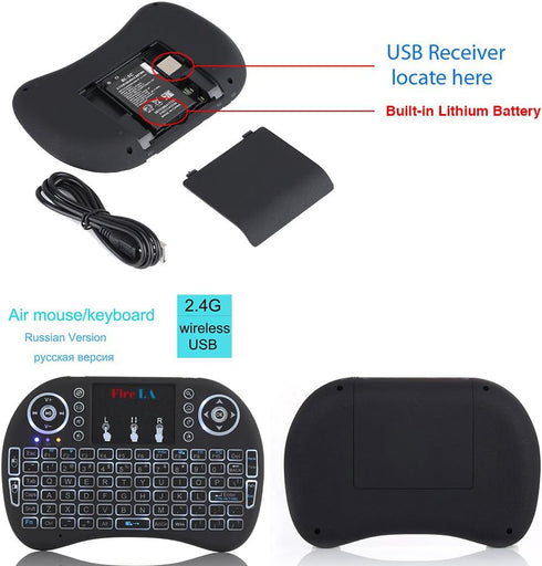 Rii 2.4GHz Mini Wireless Keyboard with Touchpad?QWERTY Keyboard,LED Backlit,Portable Keyboard Wireless for laptop/PC/Tablets/Windows/Mac/TV/Xbox/P...