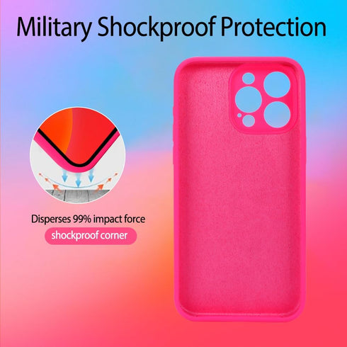 Silicone Phone Case Compatible with iPhone 15 Pro Max Case, Neon Pink Silicone Sling Wristband Phone Case, Liquid Silicone with Anti-Scratch Micro...
