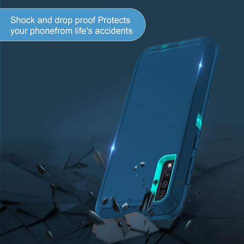 for Samsung Galaxy A50/A50S Case - Shockproof 3 in 1 Full Body Protection, Turquoise...