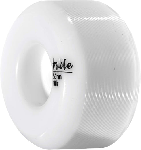 TROUBLE SKATEBOARDS Blank Wheels 53mm Skateboard White Blanks (W1)...