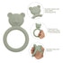 Silicone Baby Teether, Teething Toy Ring for Babies, Easy to Hold Design, BPA Free (Sand + Light Grey)...