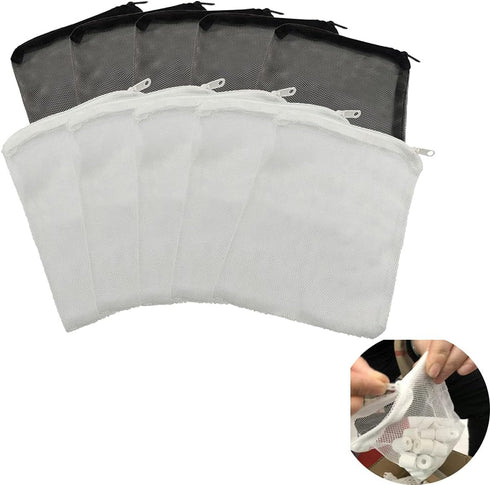 10 Pcs Tanks Filter Media Bags, Aquarium Media Bag, Aquarium Filter Bags, Fish Tank Media Mesh Filter Bags, with Zipper Reusable Aquarium Filter M...