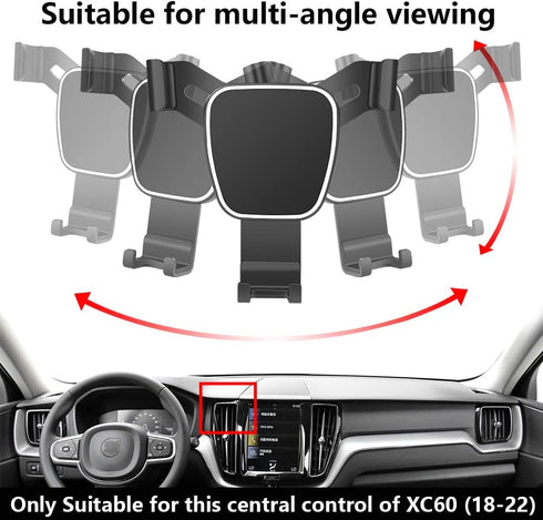 Car Phone Holder for 2018-2025 Volvo XC60 Auto Accessories Navigation Bracket Interior Decoration Mobile Cell Phone Mount...