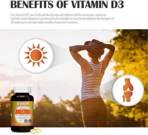 Spoonful Vitamin D3, 5000 IU/125mcg, 1-Year Supply 365 Softgel Capsules, Bone Health and Immune System Support, Made in USA...