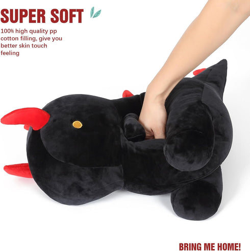 Ditucu Cute Dinosaur Plush Dino Stuffed Animals Plushies Toys Super Soft Dolls Birthday Gifts for Kids Girls Boys Black 12 inch...