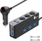 Quick Charge 3.0 Cigarette Lighter Splitter, Qidoe 3 Socket 180W Cigarette Lighter Adapter with 4 USB Fast Charging, DC 12V/24V Cigarette Outlet L...