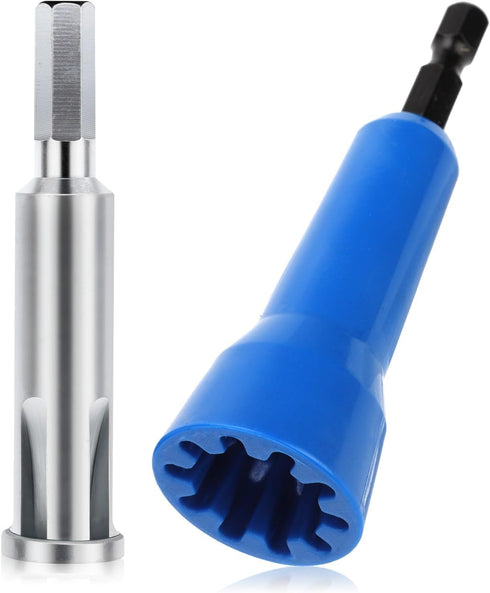 2pcs Wire Twister Tool for Drill, 2 Sizes Quick Wire Twisting Spinner Tool Machine with 1/4" Chuck Electrical Cable Wire Stripper Nut Twister Driv...