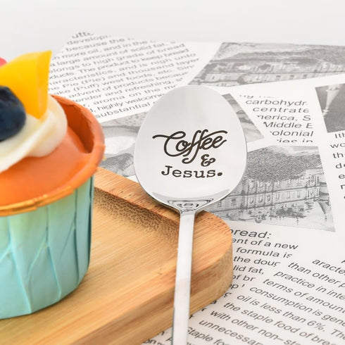 Easter Gifts Coffee and Jesus Spoon Christian Gifts for Men Women Catholic Religious Gifts for Coffee Lover Spoons Christmas Birthday Gifts for Go...