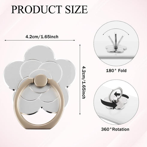 Sibba 2pcs Phone Ring Holder Kickstand Cellphone Flower Finger Ring Grips Stand Metal Universal Compatible Accessories with Smartphone, Mobile Pho...
