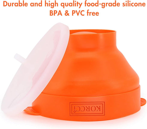 The Original Korcci Microwaveable Silicone Popcorn Popper, BPA Free Microwave Popcorn Popper, Collapsible Microwave Popcorn Maker Bowl, Use In Mic...