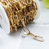16.4 Feet (7mmX17mm) 18K Gold Plated Stainless Steel Chain Oval Paperclip Link Chains Bulk with Jump Rings Lobster Clasps Extender Chain for DIY J...