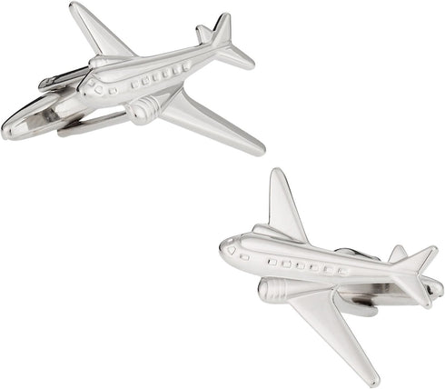 Airplane Cufflinks with Presentation Gift Box Commercial Airline Aviation Pilot...