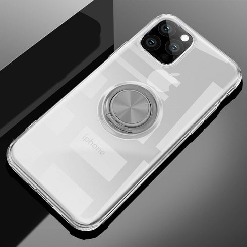 Designed for iPhone 11 Pro Max Case 6.5 inch 2019, Anti Scratch Soft TPU Full Body Clear Case Case with 360 Degree Rotation Finger Ring Holder Kic...