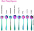 8 Pieces Rainbow Flower Spoon Coffee Teaspoon Set, LEEFONE Stainless Steel Reusable Tea Spoon Sugar Spoon Ice Tea Spoon Stirring Spoon Dessert Cak...