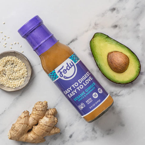 Fody Foods Vegan Sesame Ginger Sauce Marinade, Avocado Oil, Low Fodmap Certified, Sensitive Recipe, No MSG, Gut & IBS & Keto Friendly, 8.5 Ounce...