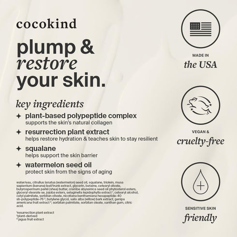 Cocokind Resurrection Polypeptide Cream, Hydrating Face Moisturizer with Peptides and Squalane, Anti Aging Skin Barrier Repair Cream for Dry Skin...