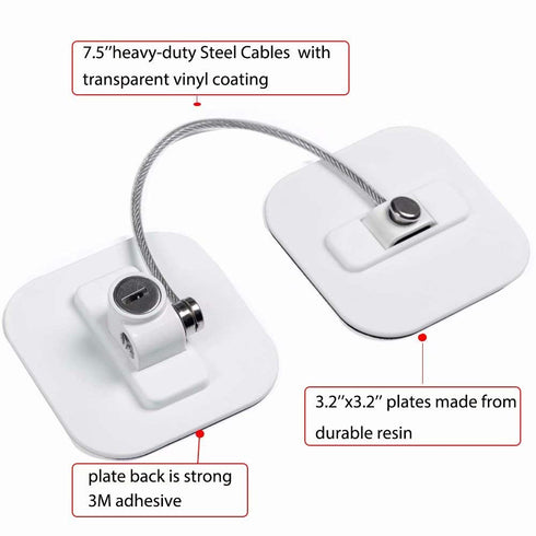 Locks for Refrigerator,2 Pack Fridge Lock with Keys,Lock for a Fridge,White Refrigerator Lock...