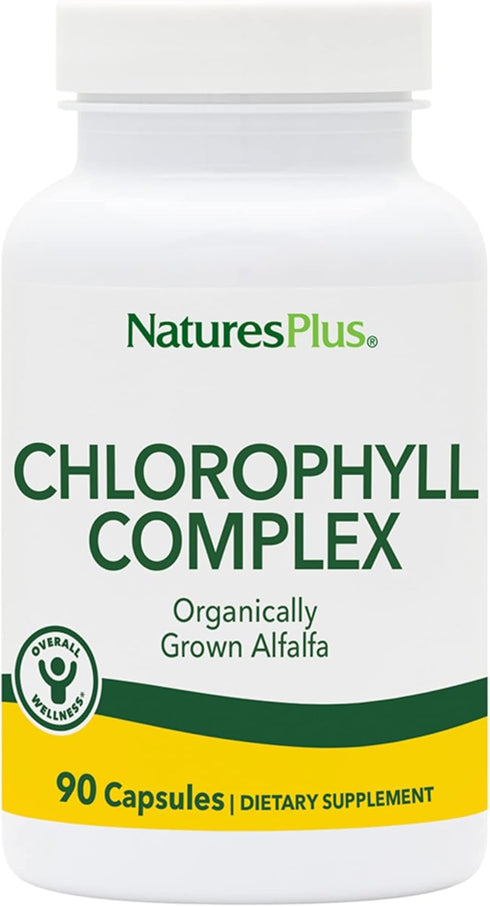 Natures Plus Chlorophyll Complex - 90 Capsules - 600 mg of Organic Alfalfa - Superfood Supplement & Antioxidant - Immune System Support, Boost Ene...
