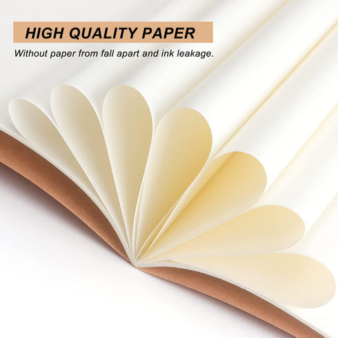 ZZTX 4 Pack Blank Kraft Notebooks, Blank Paper Sketchbooks for Drawing Doodling Writing,Travel Journal Set, A5, 36 Pages, 8.3” X 5.5”...