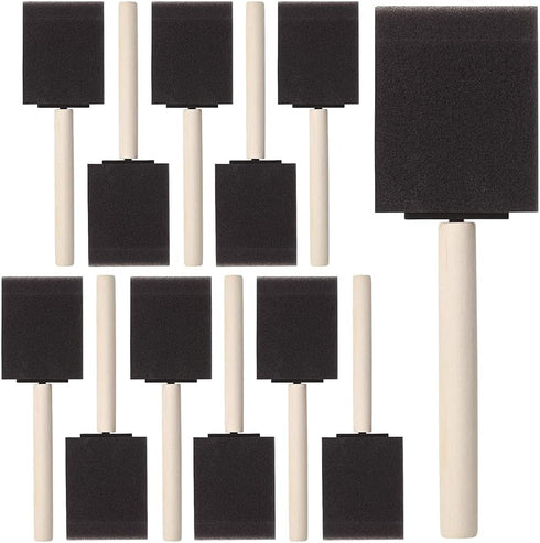 20 Pcs 2 Inch Foam Paint Brushes Wood Handle Sponge Brush Paint Sponges Painting Tools for Acrylic Painting Staining Varnishes...