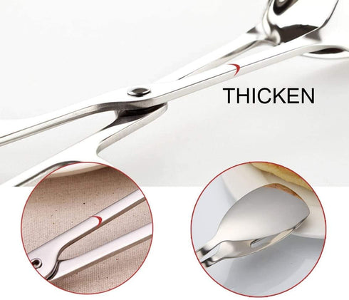 KEBE 2-PACK Serving Tongs for Buffet Party Catering, Thickening Food Serving Salad Cake Bread Kitchen Tongs, Stainless Steel...