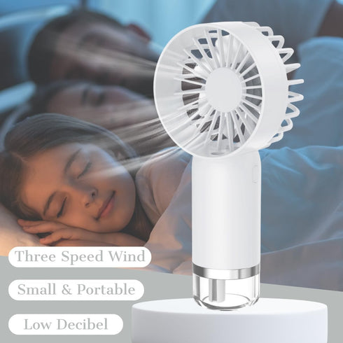 Portable Fan with Mist, Personal Mini USB Fans Rechargeable, Misting Handheld Fans for Travel, Outdoor, Office...