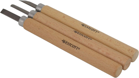Westcott CarboTitanium Carving Tools for Wood Working, Soap Carving, Print Making, Clay Sculpture, 3-Piece Set...