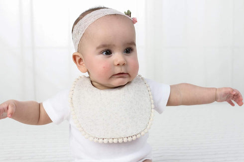 GZMM Baby Bib For Girls,Reversible Waterproof Handmade Natural Cotton Baby Drool Bib 0-12 months 3 Pack...