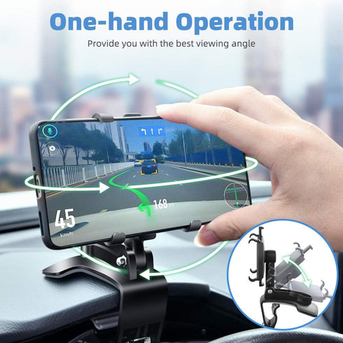 FONKEN Car Phone Mount, 360 Degree Rotation Dashboard Clip Mount, Compatible with iPhone 11/12 Pro Max XS Max XR 8 8Plus 7 Samsung Galaxy S10 S9 S...