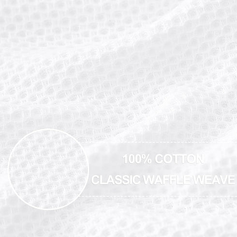 Homaxy 100% Cotton Waffle Weave Kitchen Dish Towels, Ultra Soft Absorbent Quick Drying Cleaning Towel, 13 x 28 Inches, 4-Pack, White...