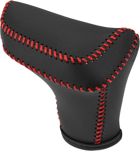 Automatic Gear Shift Knob Cover Sheath Transmission Boot Shift Lever for Hyundai Elantra 2021-2023 Faux Leather Red Stitches...